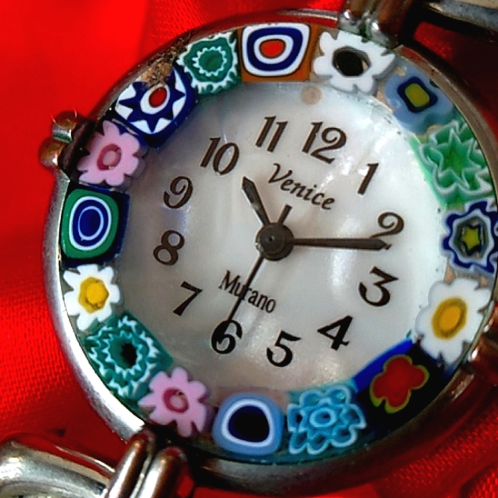 Murano Glass Vintage Woman's 🌺 Floral ⌚ Watch Mad